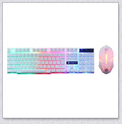 Wireless gaming keyboard and mouse set with RGB backlight and ergonomic design for PC gamers