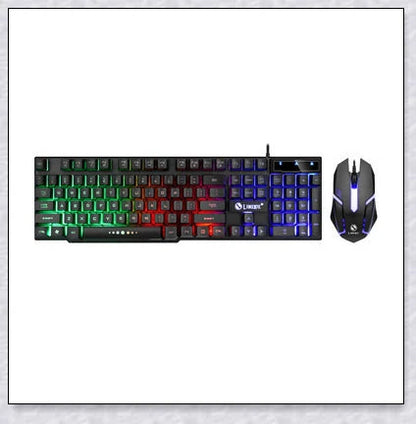 Wireless gaming keyboard and mouse set with RGB backlight and ergonomic design for PC gamers