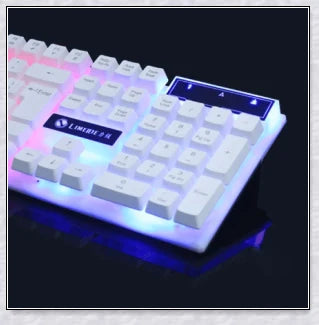 Wireless gaming keyboard and mouse set with RGB backlight and ergonomic design for PC gamers
