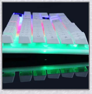Wireless gaming keyboard and mouse set with RGB backlight and ergonomic design for PC gamers