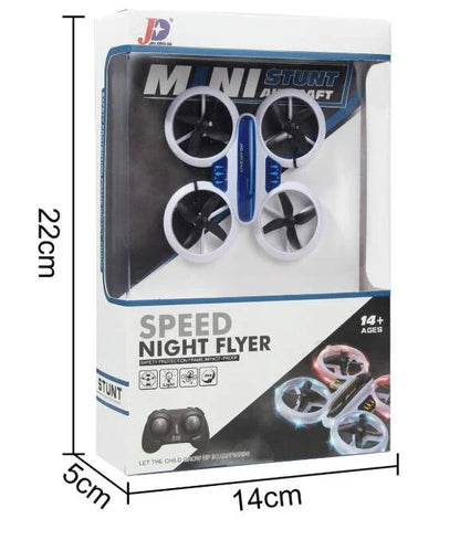 Altitude Hold RC Quadcopter Drone with altitude hold mode, 10-minute flight time, and bright LED lights for nighttime visibility