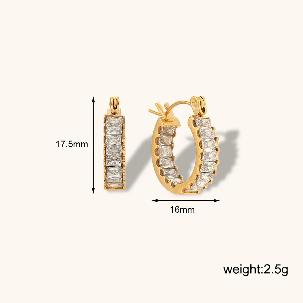 Elegant stainless steel earrings in various colors, featuring a sleek and modern design for fashionable women