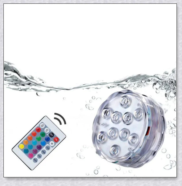 Submersible pool lights with color changing magnetic LED technology for backyard pool parties and relaxation