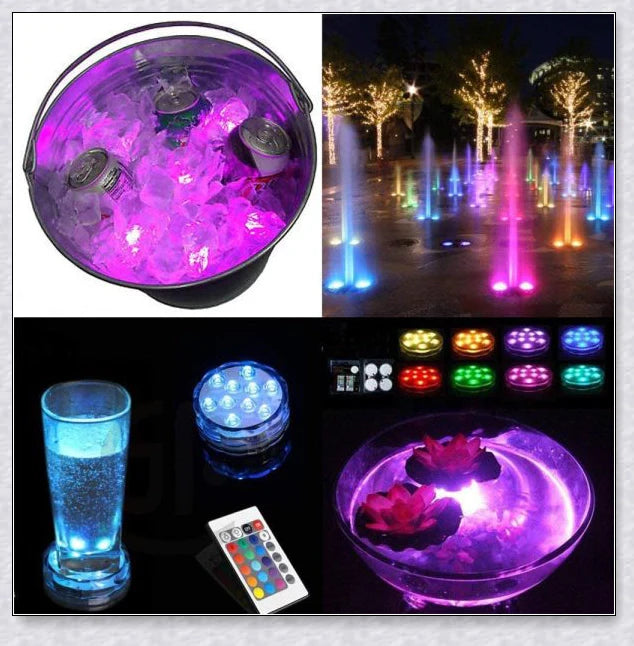 Submersible pool lights with color changing magnetic LED technology for backyard pool parties and relaxation
