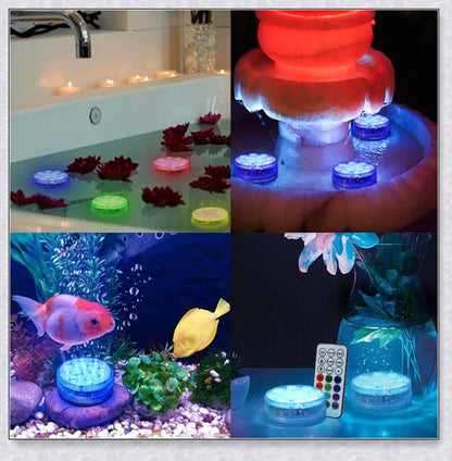 Submersible pool lights with color changing magnetic LED technology for backyard pool parties and relaxation