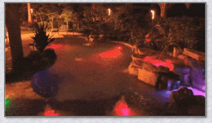 Submersible pool lights with color changing magnetic LED technology for backyard pool parties and relaxation