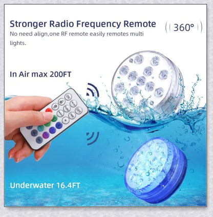 Submersible pool lights with color changing magnetic LED technology for backyard pool parties and relaxation
