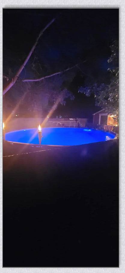Submersible pool lights with color changing magnetic LED technology for backyard pool parties and relaxation