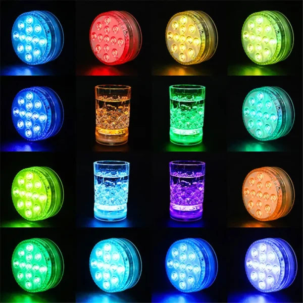 Submersible pool lights with color changing magnetic LED technology for backyard pool parties and relaxation