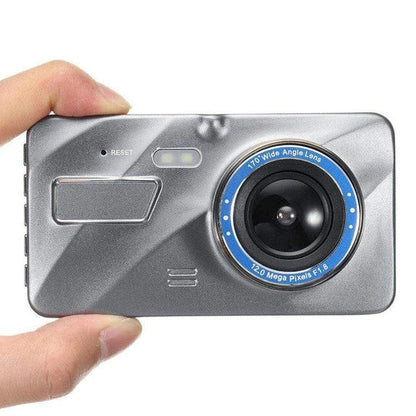 Front and Rear Dual Dash Cam Surveillance with 1080P HD video, 170-degree wide-angle lens, and built-in G-sensor for advanced safety and security.