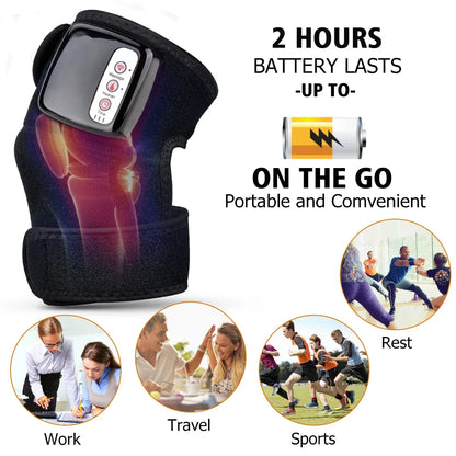 Electric Heating Knee Massager with Vibration, Heat Therapy, and Magnetic Stimulation for Joint Pain Relief and Muscle Recovery
