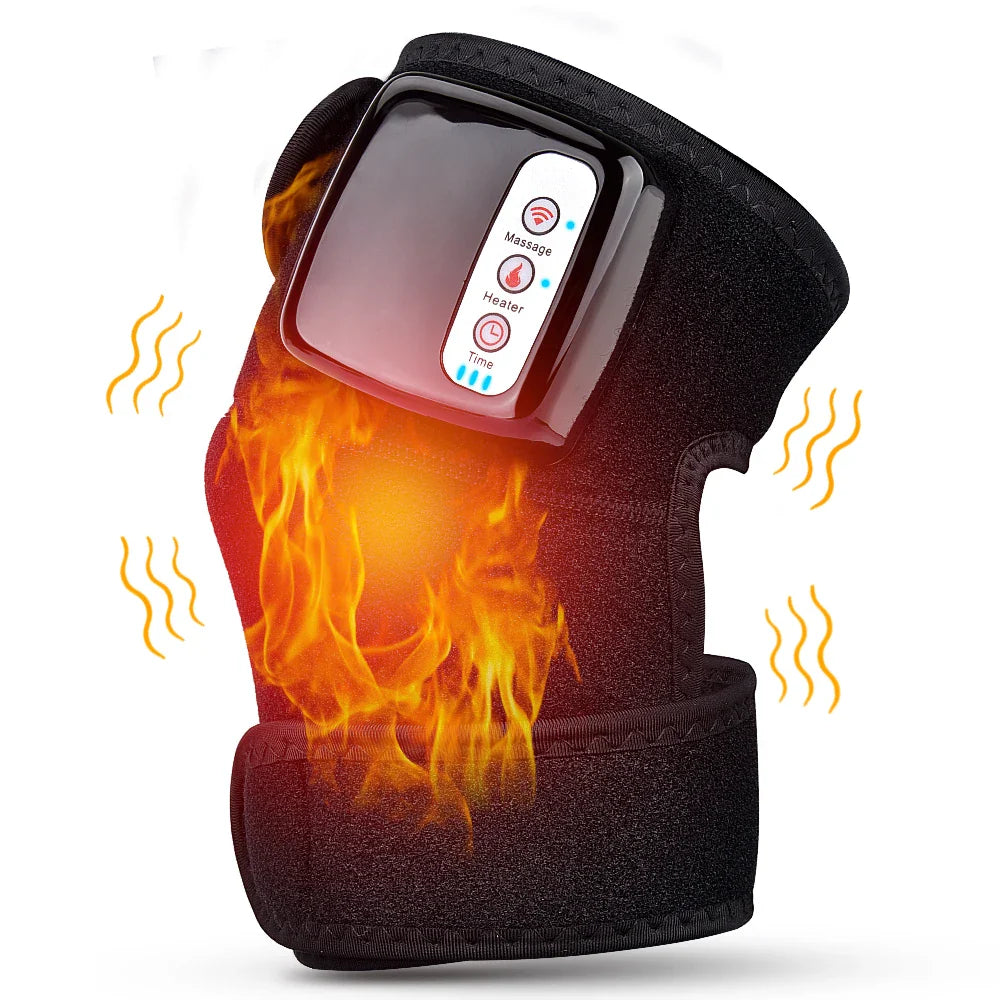 Electric Heating Knee Massager with Vibration, Heat Therapy, and Magnetic Stimulation for Joint Pain Relief and Muscle Recovery
