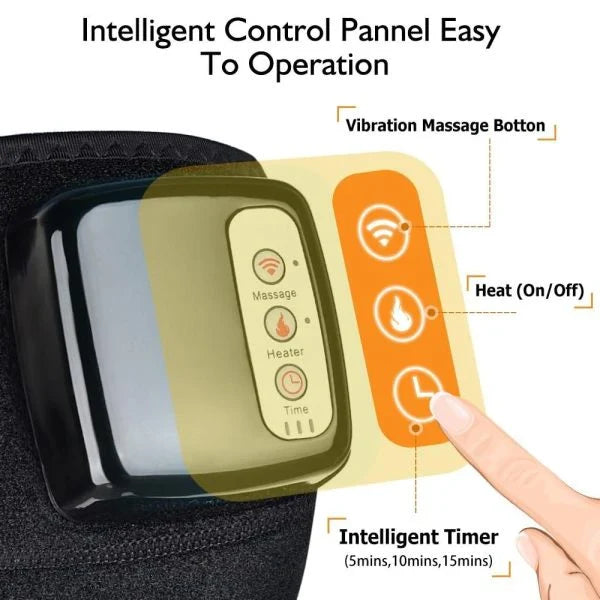 Electric Heating Knee Massager with Vibration, Heat Therapy, and Magnetic Stimulation for Joint Pain Relief and Muscle Recovery