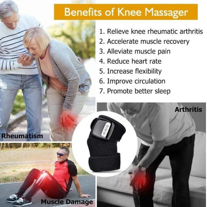 Electric Heating Knee Massager with Vibration, Heat Therapy, and Magnetic Stimulation for Joint Pain Relief and Muscle Recovery