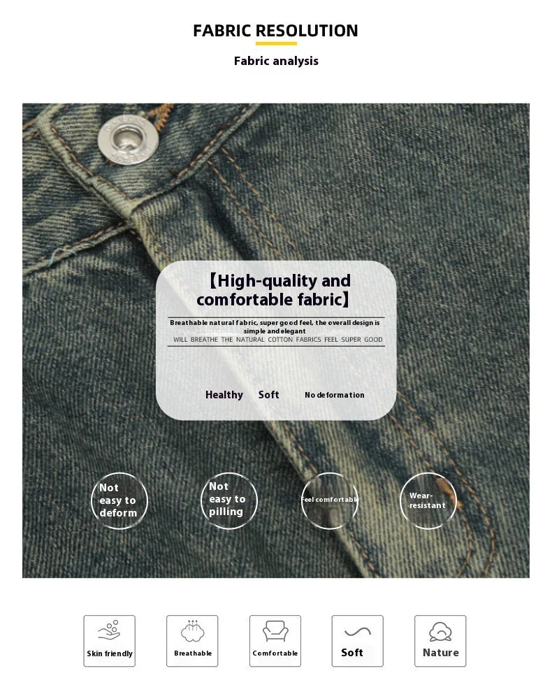 Men's casual denim shorts with a relaxed, wide-leg design and washed finish