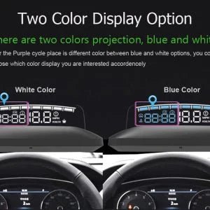 Eanop Hud Mirror 04 Car Head Up Display with OBD2 connection, windshield speed projection, and security alarms