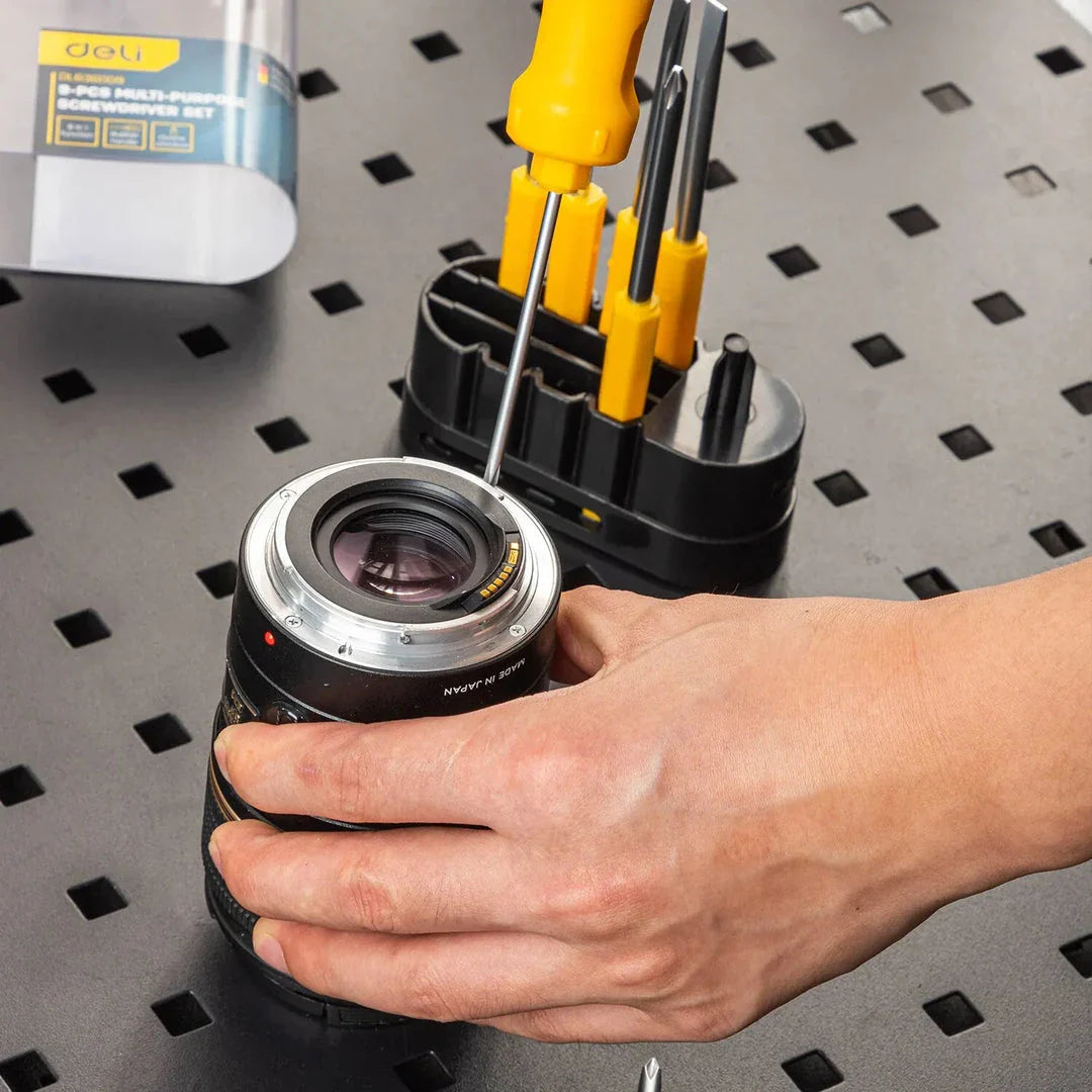 A 9-piece high-quality screwdriver set with a Y-shaped handle, perfect for household repairs and DIY projects.