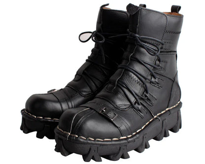 Men's genuine cowhide leather work boots with double-layer polyamine lipid sole for superior traction and comfort