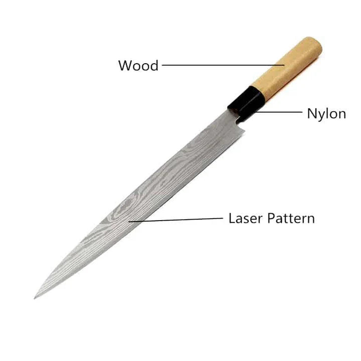 A high-quality stainless steel filleting knife with a wooden handle, perfect for versatile kitchen tasks like cutting, slicing, and filleting