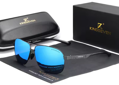 Men's Aviator Sunglasses with Polarised HD Lenses: Reduce Glare by 99% and Enhance Contrast for Clearer Vision in Bright Conditions