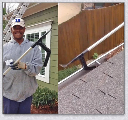Ingenious Gutter Cleaning Tool with extendable pole for easy and efficient gutter cleaning