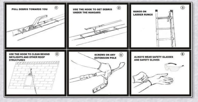 Ingenious Gutter Cleaning Tool with extendable pole for easy and efficient gutter cleaning