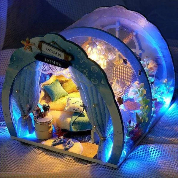 3D Under The Sea Ocean & Fish Room Tent Doll House for Children - Detailed Underwater Miniature Playset