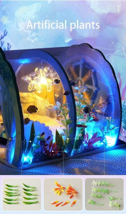 3D Under The Sea Ocean & Fish Room Tent Doll House for Children - Detailed Underwater Miniature Playset