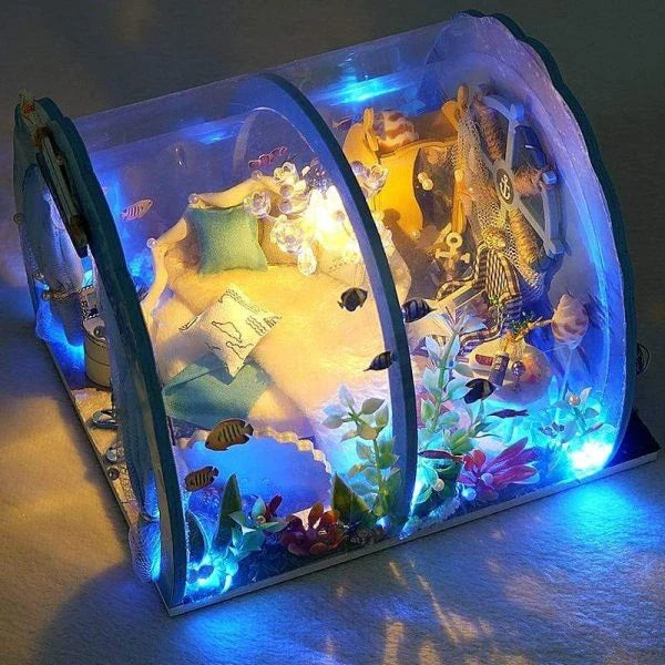 3D Under The Sea Ocean & Fish Room Tent Doll House for Children - Detailed Underwater Miniature Playset
