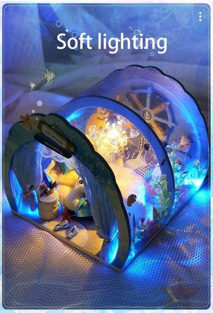 3D Under The Sea Ocean & Fish Room Tent Doll House for Children - Detailed Underwater Miniature Playset
