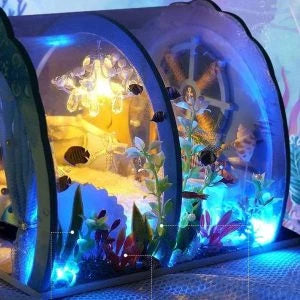 3D Under The Sea Ocean & Fish Room Tent Doll House for Children - Detailed Underwater Miniature Playset
