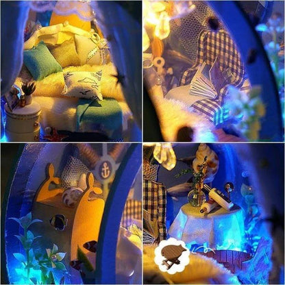 3D Under The Sea Ocean & Fish Room Tent Doll House for Children - Detailed Underwater Miniature Playset
