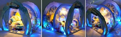 3D Under The Sea Ocean & Fish Room Tent Doll House for Children - Detailed Underwater Miniature Playset