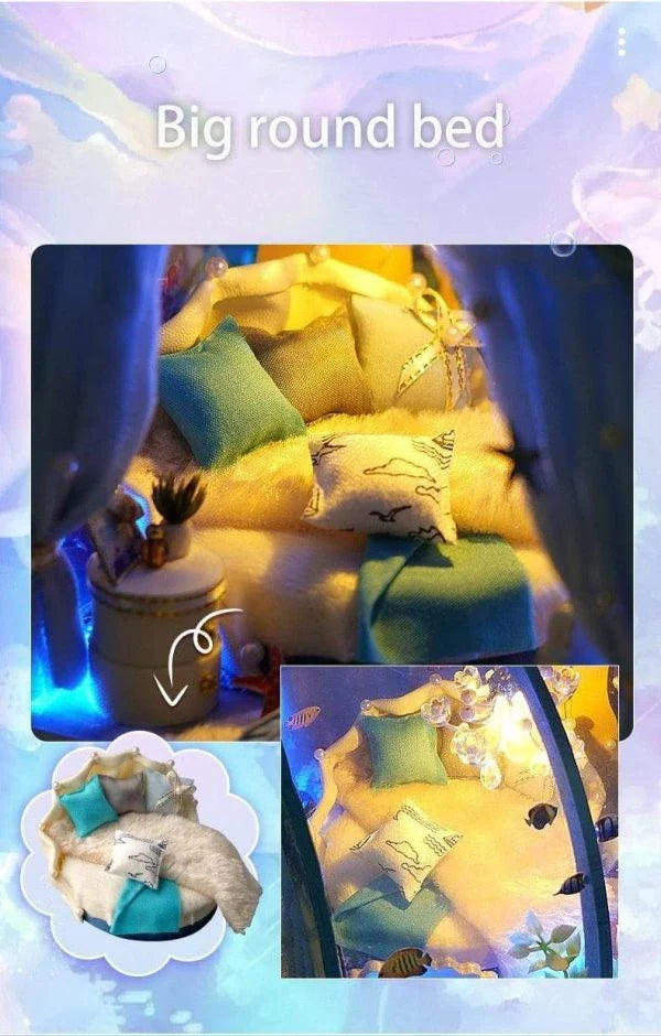 3D Under The Sea Ocean & Fish Room Tent Doll House for Children - Detailed Underwater Miniature Playset