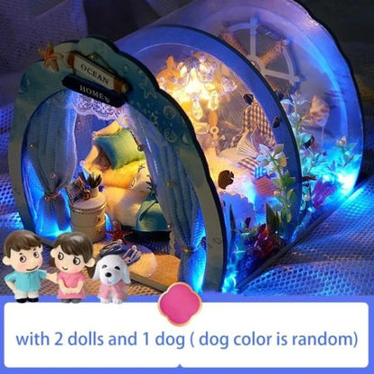 3D Under The Sea Ocean & Fish Room Tent Doll House for Children - Detailed Underwater Miniature Playset