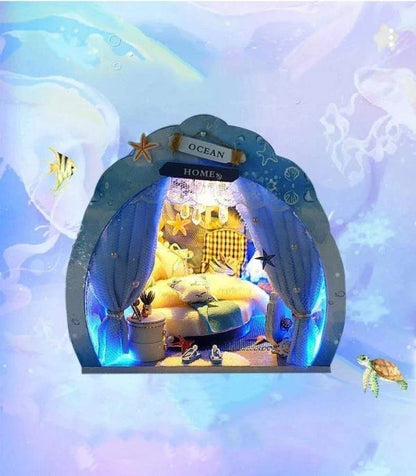 3D Under The Sea Ocean & Fish Room Tent Doll House for Children - Detailed Underwater Miniature Playset