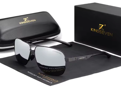 Men's Aviator Sunglasses with Polarised HD Lenses: Reduce Glare by 99% and Enhance Contrast for Clearer Vision in Bright Conditions