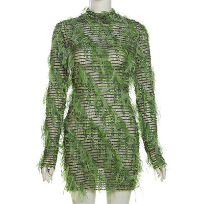 A high-waist slimming dress in various colors with stitching details, designed to flatter the figure and add personality to your style.