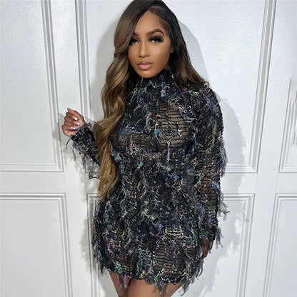 A high-waist slimming dress in various colors with stitching details, designed to flatter the figure and add personality to your style.