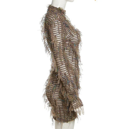 A high-waist slimming dress in various colors with stitching details, designed to flatter the figure and add personality to your style.