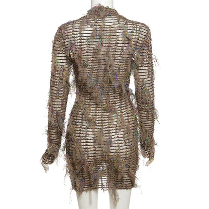 A high-waist slimming dress in various colors with stitching details, designed to flatter the figure and add personality to your style.