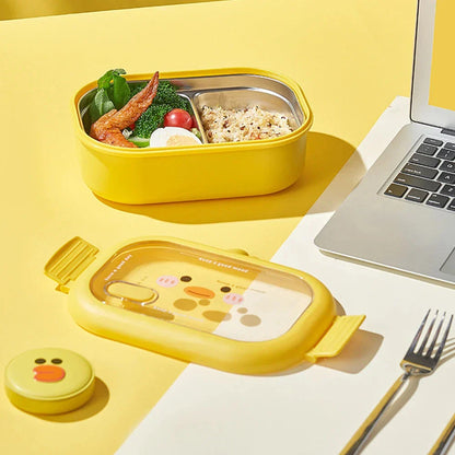 1000ML Stainless Steel Bento Lunch Box with two compartments for healthy, mess-free meals