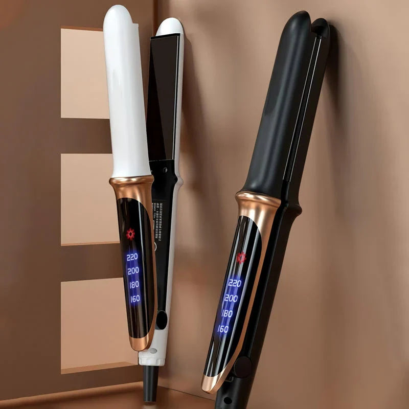Professional Ceramic Hair Straightener with adjustable temperature control, floating plate design, and tourmaline ceramic coating for smooth, frizz-free styling