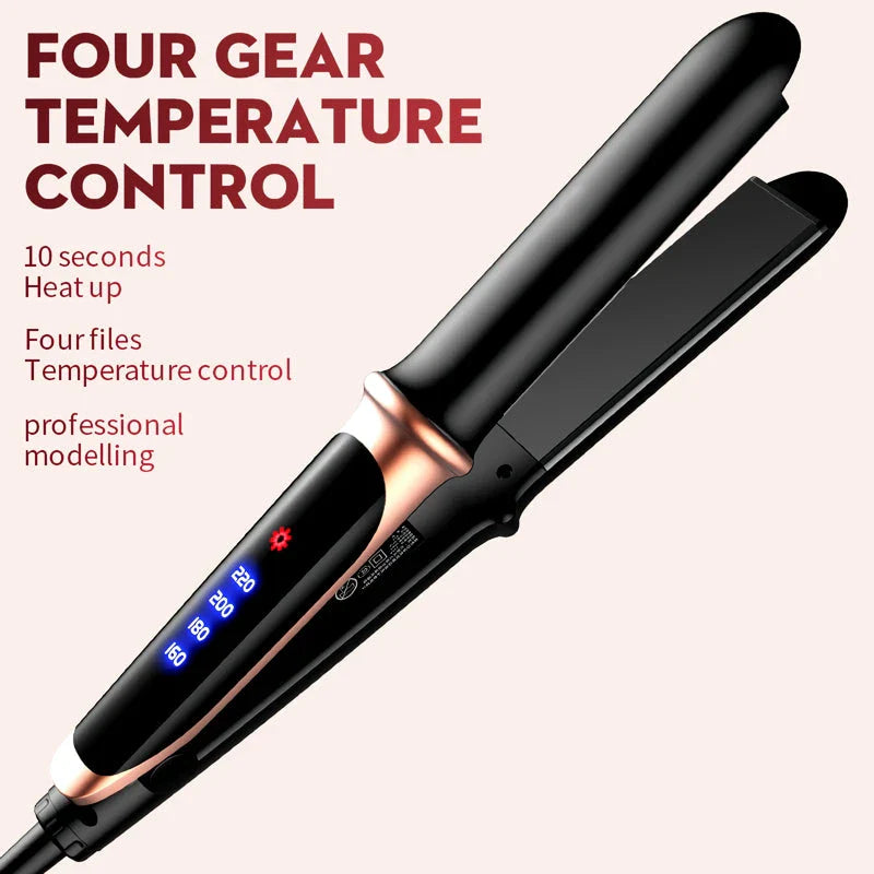 Professional Ceramic Hair Straightener with adjustable temperature control, floating plate design, and tourmaline ceramic coating for smooth, frizz-free styling