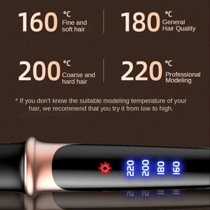 Professional Ceramic Hair Straightener with adjustable temperature control, floating plate design, and tourmaline ceramic coating for smooth, frizz-free styling
