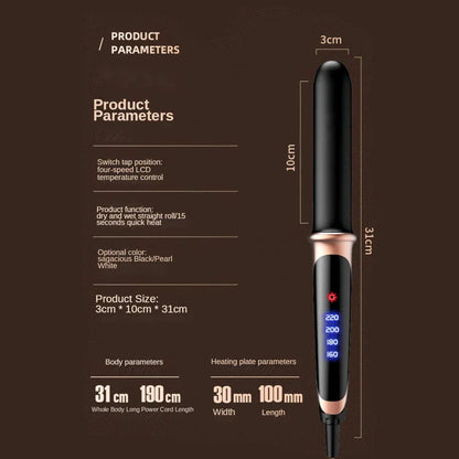 Professional Ceramic Hair Straightener with adjustable temperature control, floating plate design, and tourmaline ceramic coating for smooth, frizz-free styling