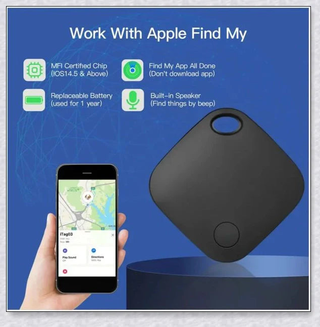 Smart Bluetooth GPS Tracker & Air Tag - Compact, Durable Device for Locating Misplaced Items