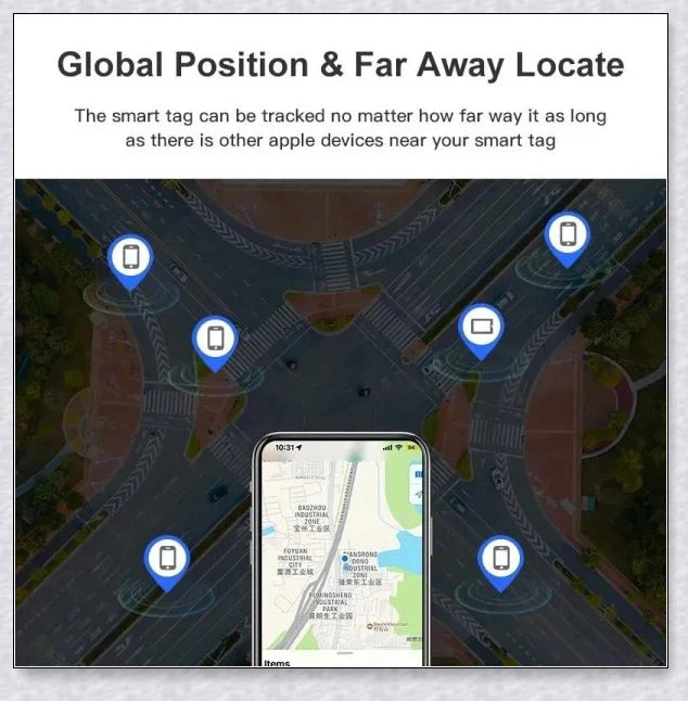 Smart Bluetooth GPS Tracker & Air Tag - Compact, Durable Device for Locating Misplaced Items