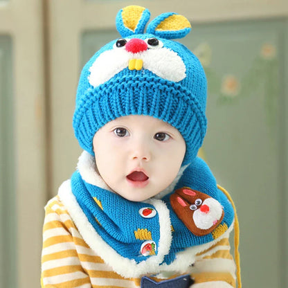 A cozy, premium baby woolen hat in a charming cartoon design, perfect for keeping your little one warm and stylish.