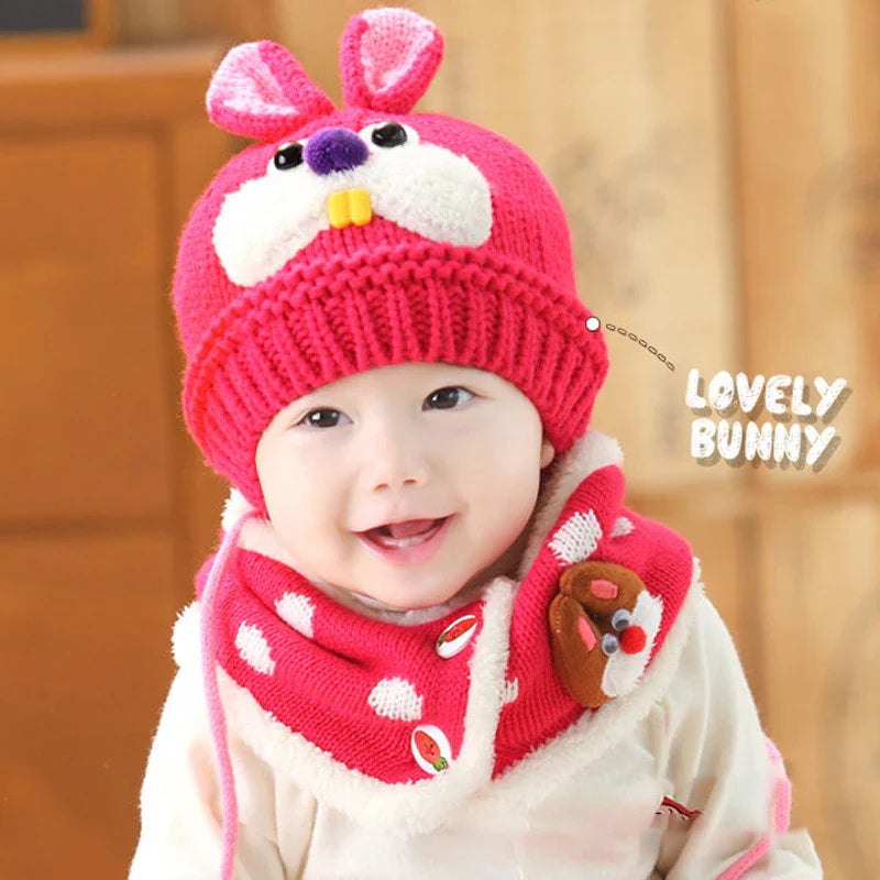 A cozy, premium baby woolen hat in a charming cartoon design, perfect for keeping your little one warm and stylish.